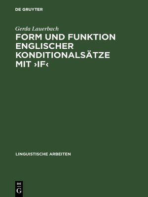 cover image of Form und Funktion englischer Konditionalsätze mit ›if